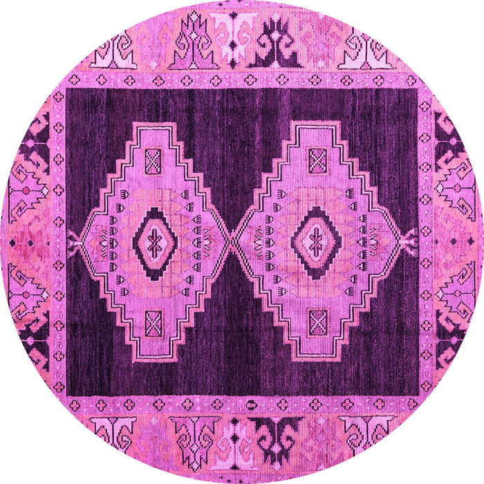 Round Machine Washable Abstract Pink Modern Rug, wshabs4602pnk