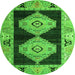 Round Abstract Green Modern Rug, abs4602grn