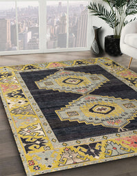 Abstract Taupe Brown Modern Rug, abs4602