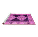 Sideview of Machine Washable Abstract Pink Modern Rug, wshabs4602pnk