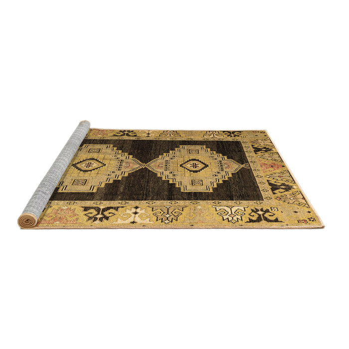 Sideview of Machine Washable Abstract Brown Modern Rug, wshabs4602brn