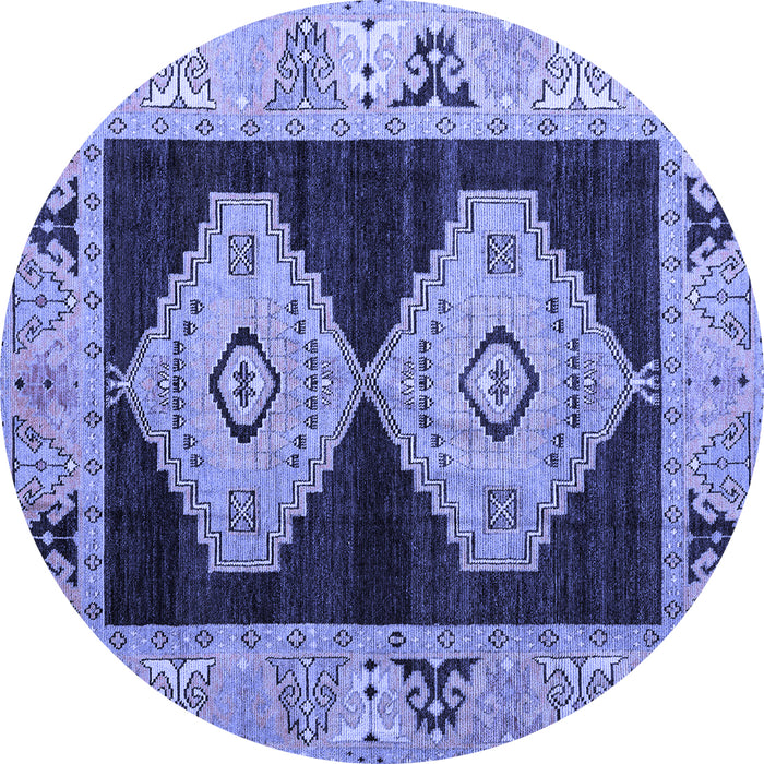Round Machine Washable Abstract Blue Modern Rug, wshabs4602blu