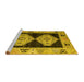 Sideview of Machine Washable Abstract Yellow Modern Rug, wshabs4602yw