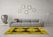 Machine Washable Abstract Yellow Modern Rug in a Living Room, wshabs4602yw