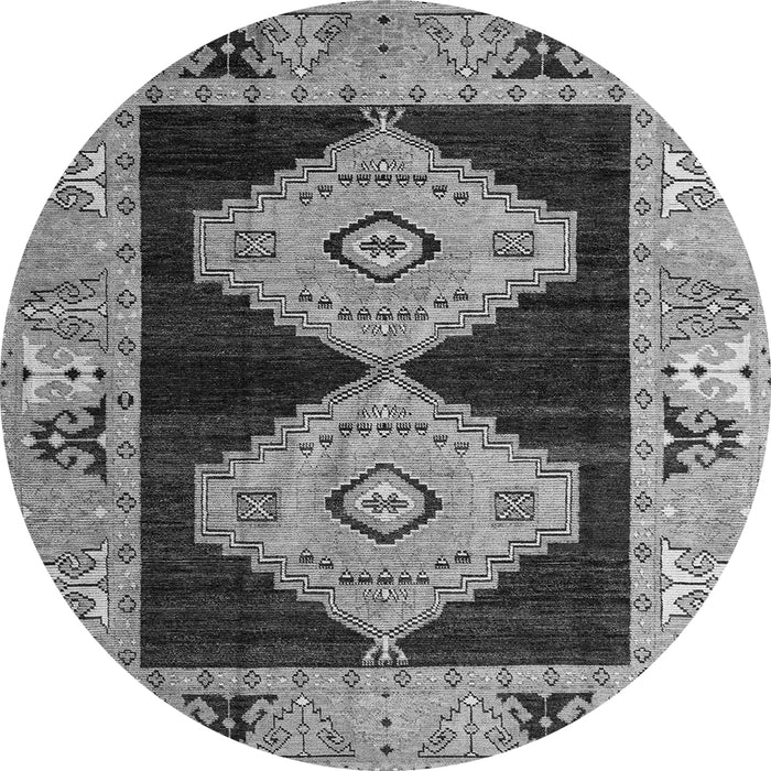 Round Abstract Gray Modern Rug, abs4602gry