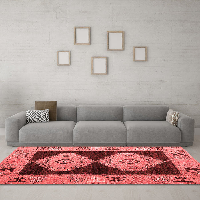 Modern Red Washable Rugs