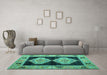 Machine Washable Abstract Turquoise Modern Area Rugs in a Living Room,, wshabs4602turq