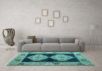 Machine Washable Abstract Light Blue Modern Rug, wshabs4602lblu