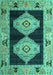 Abstract Turquoise Modern Rug, abs4602turq