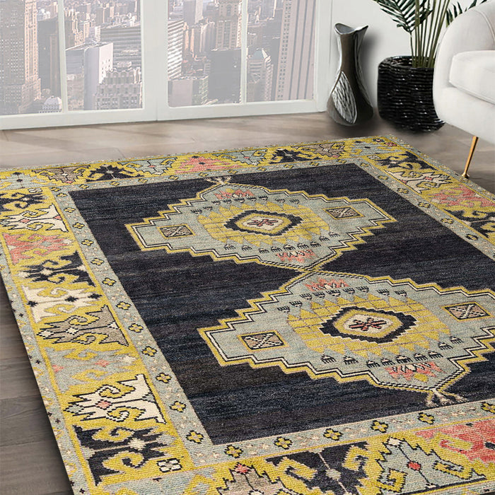 Machine Washable Abstract Taupe Brown Rug in a Family Room, wshabs4602