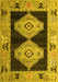 Machine Washable Abstract Yellow Modern Rug, wshabs4602yw