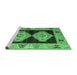 Sideview of Machine Washable Abstract Emerald Green Modern Area Rugs, wshabs4602emgrn