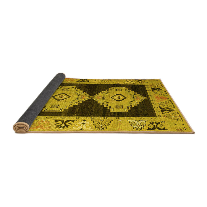 Sideview of Abstract Yellow Modern Rug, abs4602yw