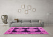 Machine Washable Abstract Pink Modern Rug in a Living Room, wshabs4602pnk