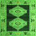 Square Abstract Green Modern Rug, abs4602grn