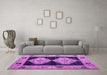 Machine Washable Abstract Purple Modern Area Rugs in a Living Room, wshabs4602pur