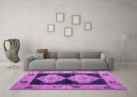 Machine Washable Abstract Purple Modern Rug, wshabs4602pur