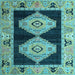 Square Machine Washable Abstract Light Blue Modern Rug, wshabs4602lblu