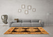 Machine Washable Abstract Orange Modern Area Rugs in a Living Room, wshabs4602org