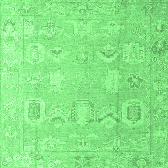 Square Abstract Emerald Green Modern Rug, abs4603emgrn