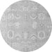 Round Abstract Gray Modern Rug, abs4603gry