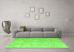 Machine Washable Abstract Green Modern Area Rugs in a Living Room,, wshabs4603grn