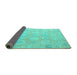 Sideview of Abstract Turquoise Modern Rug, abs4603turq