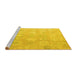 Sideview of Machine Washable Abstract Yellow Modern Rug, wshabs4603yw