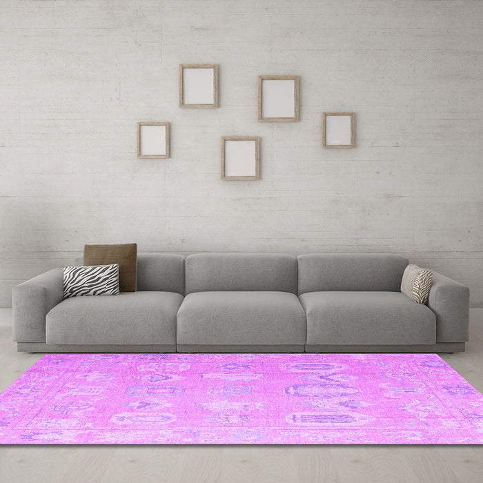 Machine Washable Abstract Purple Modern Area Rugs in a Living Room, wshabs4603pur