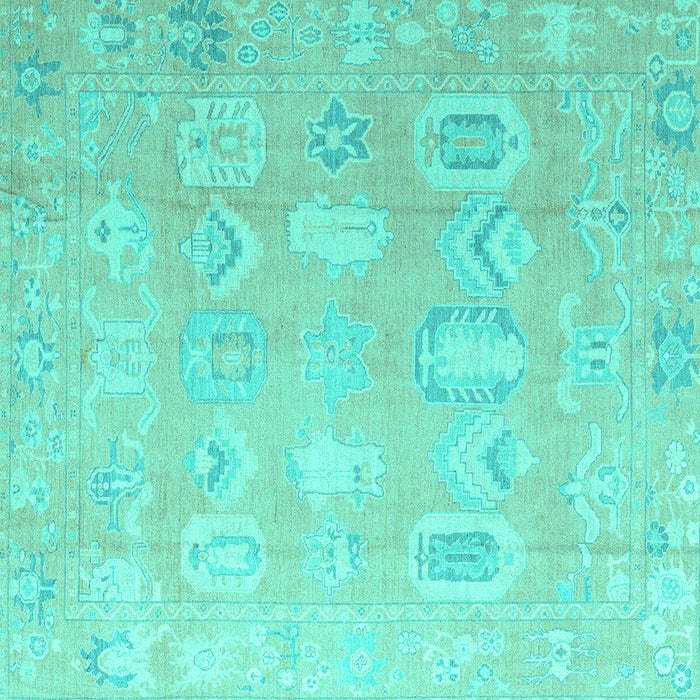 Square Machine Washable Abstract Turquoise Modern Area Rugs, wshabs4603turq