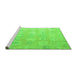 Sideview of Machine Washable Abstract Green Modern Area Rugs, wshabs4603grn