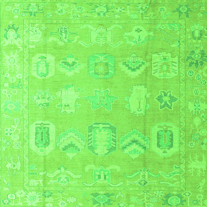 Square Machine Washable Abstract Green Modern Area Rugs, wshabs4603grn