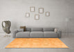 Machine Washable Abstract Orange Modern Area Rugs in a Living Room, wshabs4603org