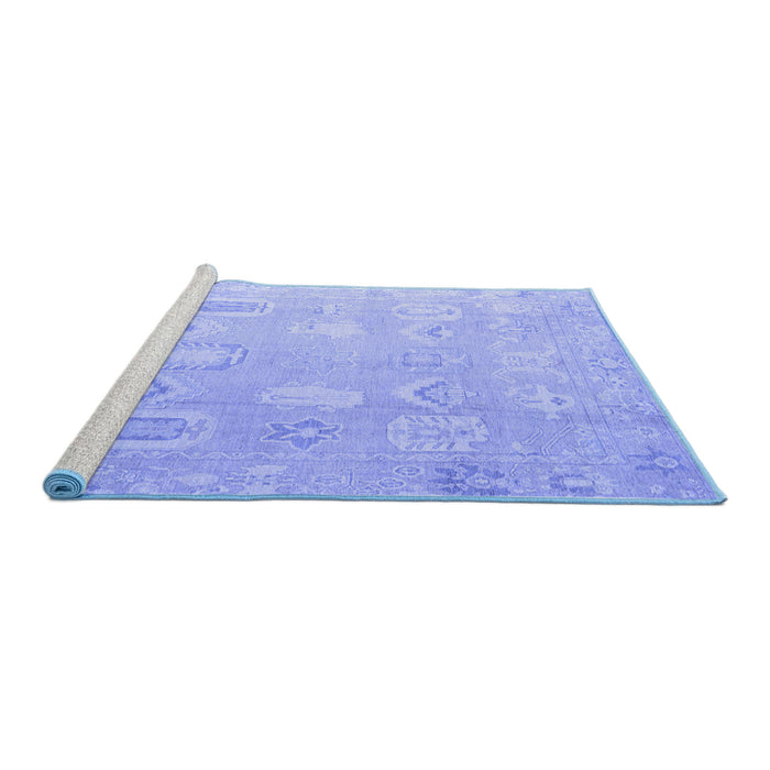 Sideview of Machine Washable Abstract Blue Modern Rug, wshabs4603blu
