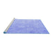 Sideview of Machine Washable Abstract Blue Modern Rug, wshabs4603blu