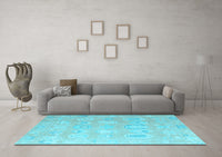 Machine Washable Abstract Light Blue Modern Rug, wshabs4603lblu