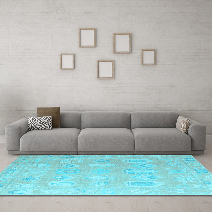 Machine Washable Abstract Light Blue Modern Rug in a Living Room, wshabs4603lblu