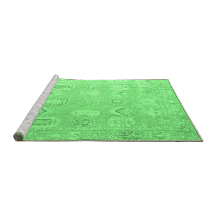 Sideview of Machine Washable Abstract Emerald Green Modern Area Rugs, wshabs4603emgrn