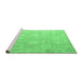 Sideview of Machine Washable Abstract Emerald Green Modern Area Rugs, wshabs4603emgrn