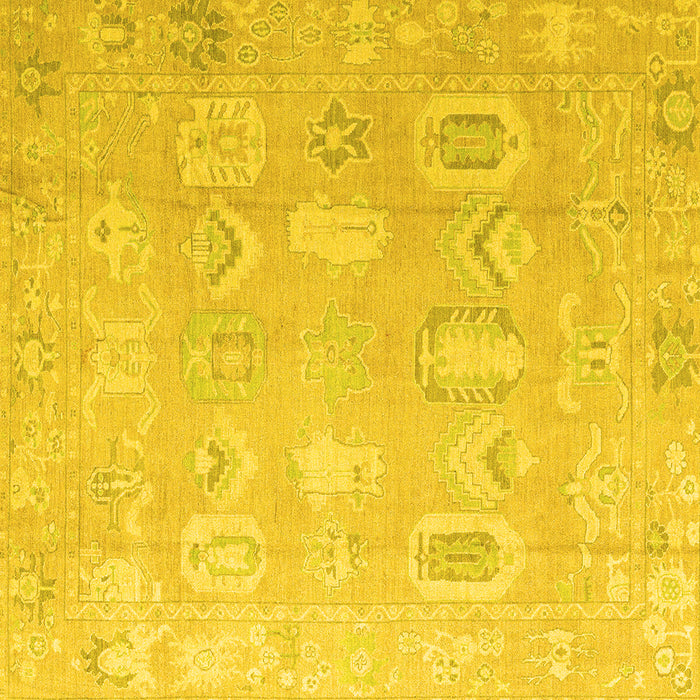 Square Machine Washable Abstract Yellow Modern Rug, wshabs4603yw