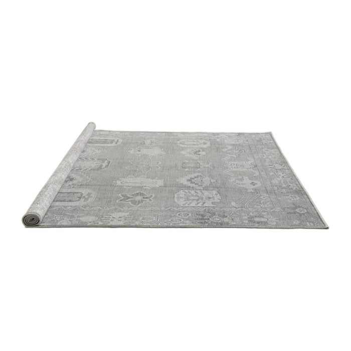 Sideview of Machine Washable Abstract Gray Modern Rug, wshabs4603gry