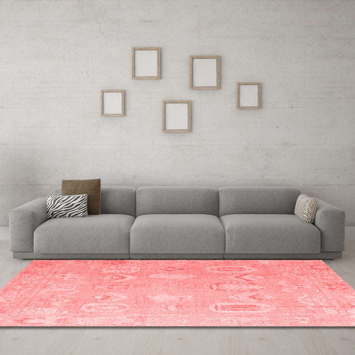 Modern Red Washable Rugs