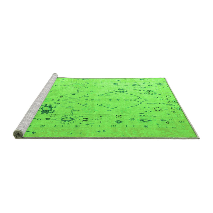 Sideview of Machine Washable Oriental Green Traditional Area Rugs, wshabs4604grn