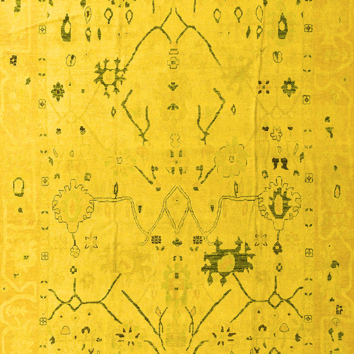 Machine Washable Oriental Yellow Traditional Rug, wshabs4604yw