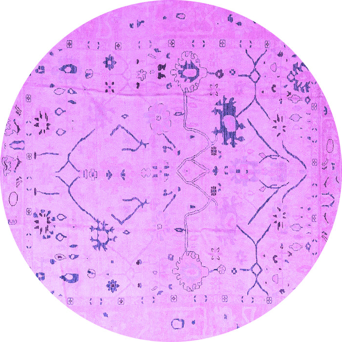 Round Oriental Purple Traditional Rug, abs4604pur