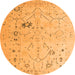 Round Oriental Orange Traditional Rug, abs4604org