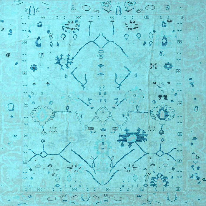 Square Oriental Light Blue Traditional Rug, abs4604lblu