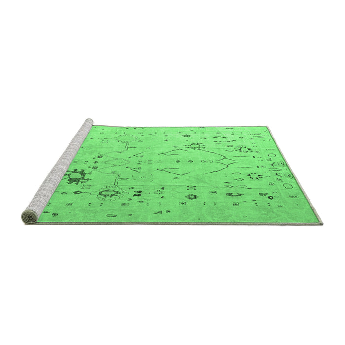 Sideview of Machine Washable Oriental Emerald Green Traditional Area Rugs, wshabs4604emgrn