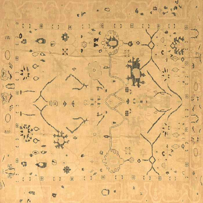 Square Machine Washable Oriental Brown Traditional Rug, wshabs4604brn