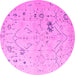 Round Oriental Pink Traditional Rug, abs4604pnk